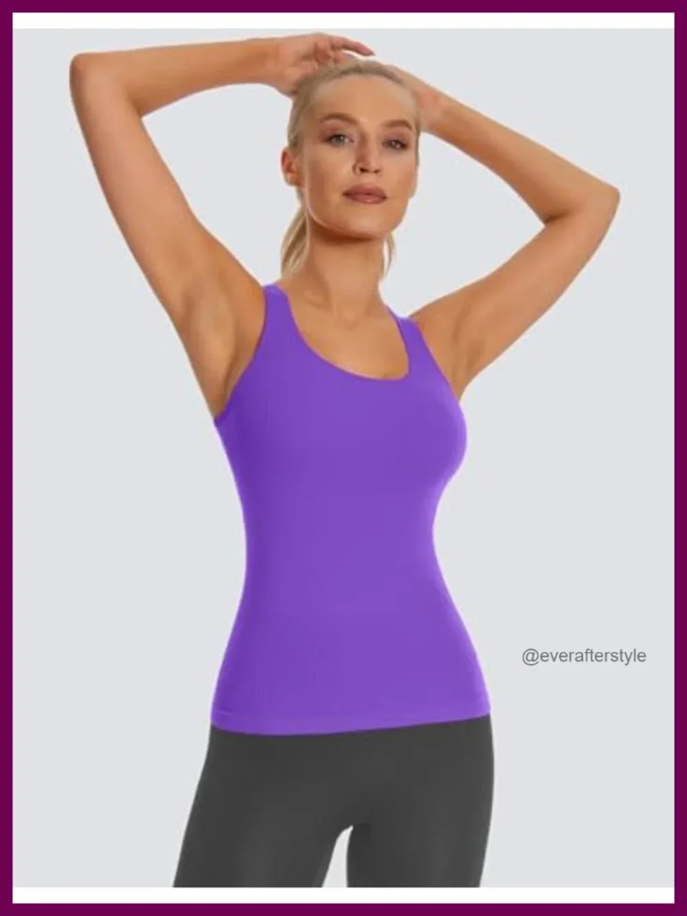 Seamless Ribbed Racerback Tank Top with Built in Removable Bra